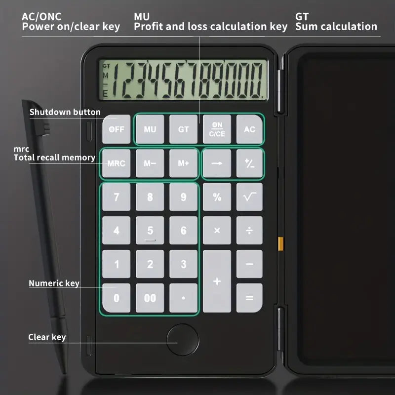 Glow & Grow™ LCD Note Taking Calculator